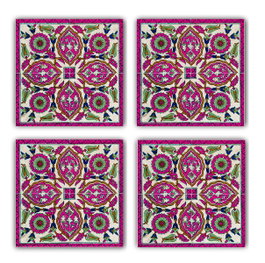Hermia Posavasos de Cristal de Piedra Natural Multicolor (4 Piezas)